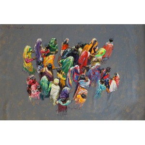 Hussain Chandio, 48 x 72 Inch, Acrylic on Canvas, Figurative Painting-AC-HC-179